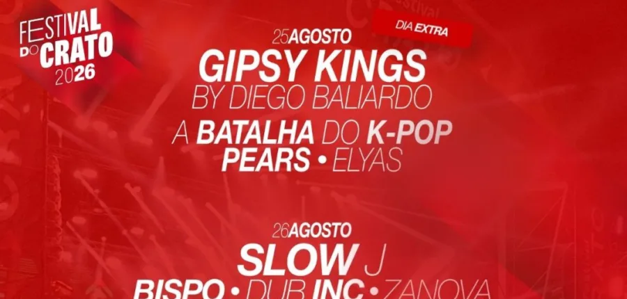 Festival do Crato 2026: Slow J, Calum Scott e Delfins lideram cinco dias no Alentejo
